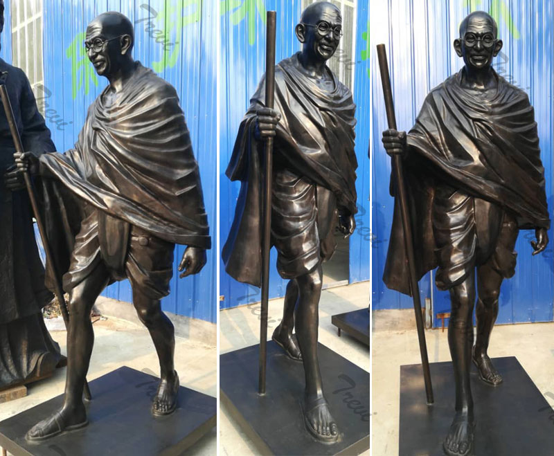 Custom made bronze sculpture of mohandas karamchand gandhi from photo to buy