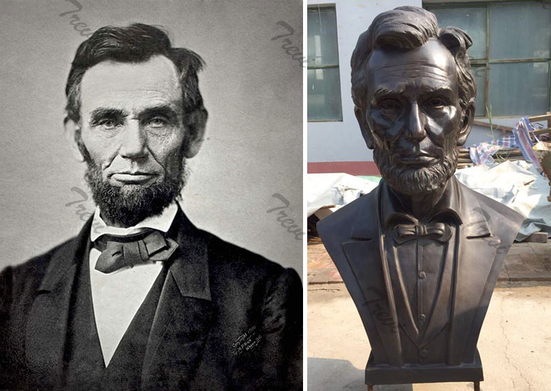 Custom made famous bronze bust statues of President lincoln from a photo fro sale