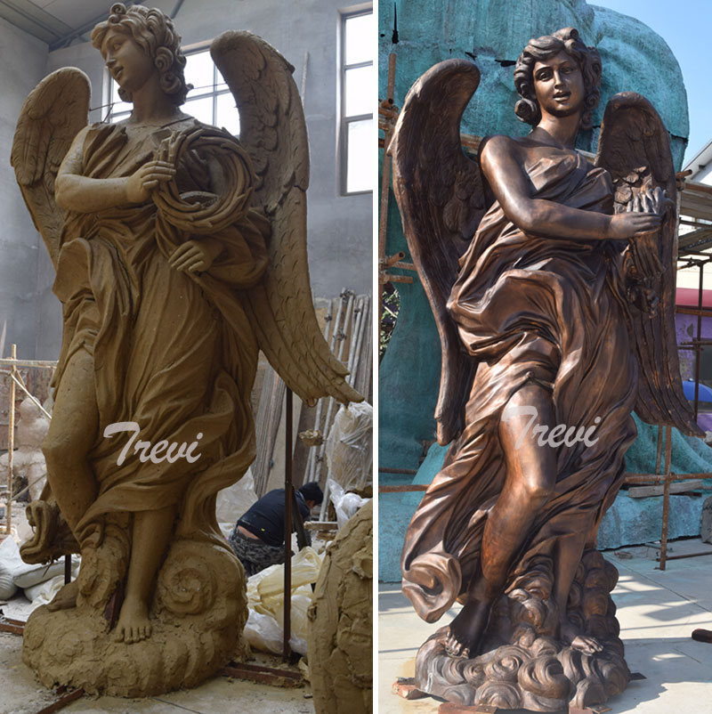 Custom made life size bronze angel famous bernini replica