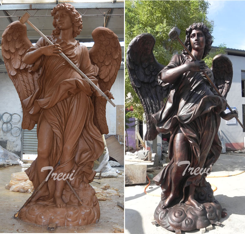 Custom made life size bronze famous angel staute of bernini replicaCustom made life size bronze famous angel staute of bernini replica