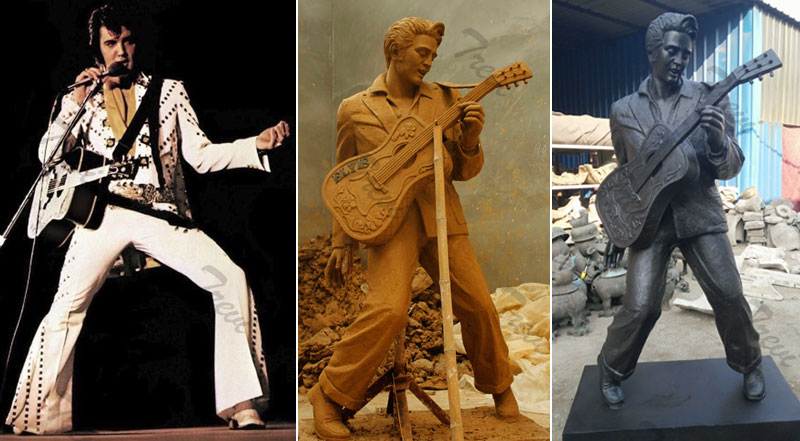 How to custom make life size bronze casting famous figure statues of Elvis Presley from photo