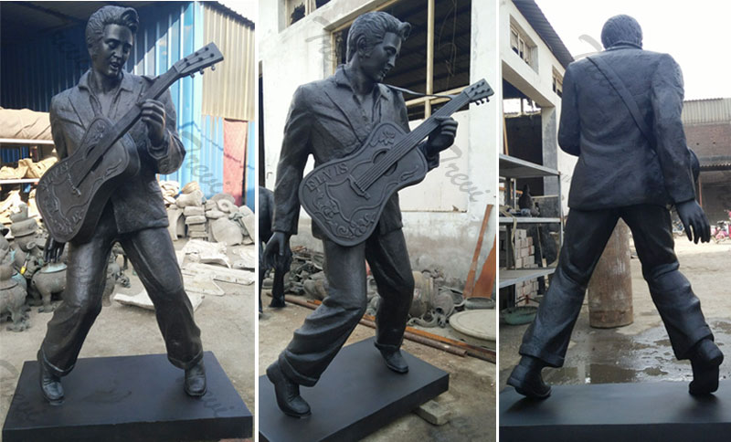 Life size bronze casting custom famous rock star statues of Elvis Presley for sale