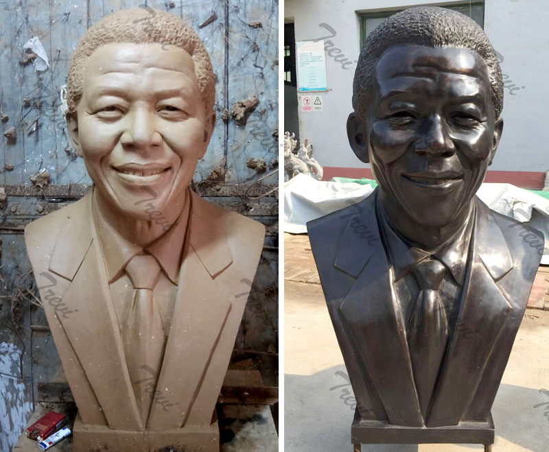 Unique custom clay model and bronze bust statues of Nelson Mandela costs