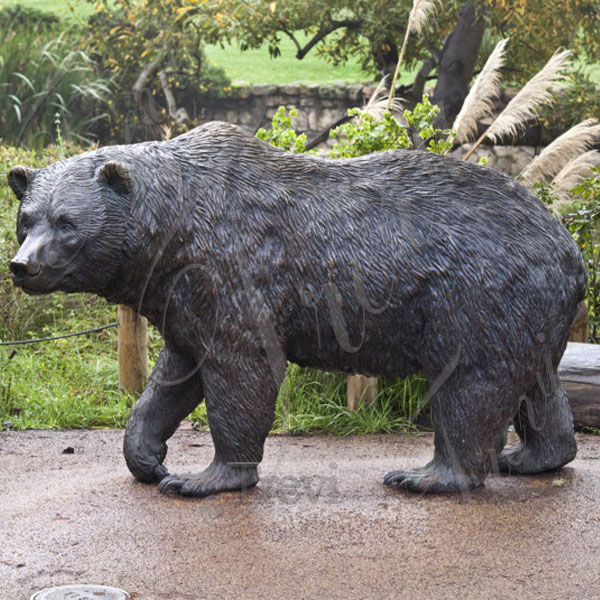 Custom made wildlife bear life size bronze outdoor statues for sale